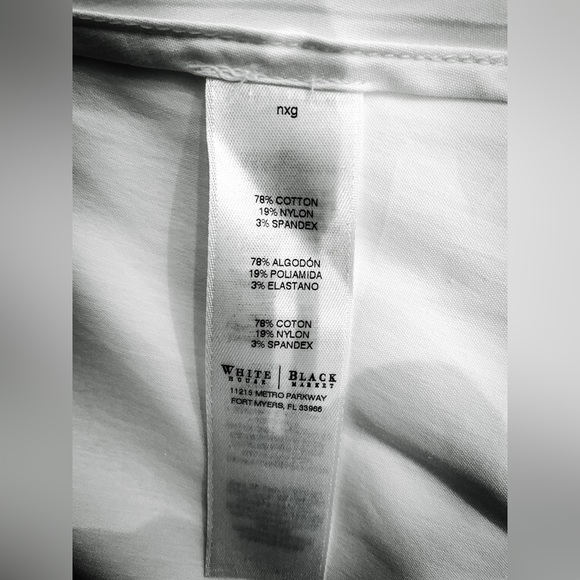 WHBM Crisp White Tailored Blouse Size 6 - Picture 5 of 7